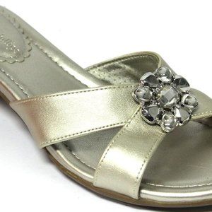 LINDSAY PHILLIPS Switchflops Jean Criss-Cross Slide with 2" Kitten Heel Snap Sho